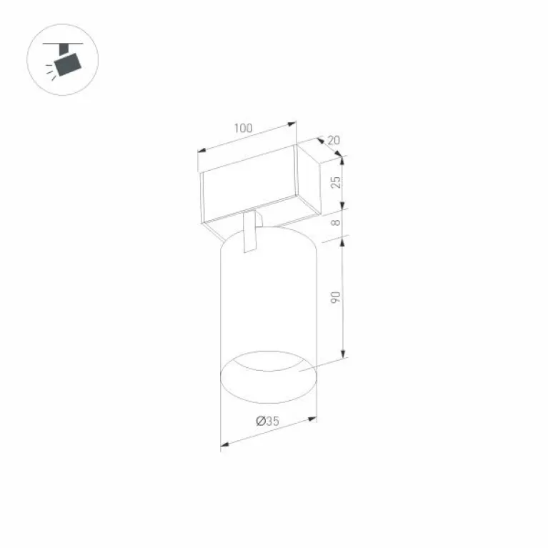 Трековый светодиодный светильник Arlight Mag-Spot-25-R90-9W Warm3000 035001 в Нижнем Новгороде