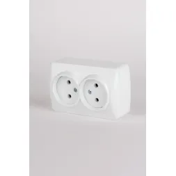 Розетка двухместная без заземления ELBI Alsu 504-010200-908