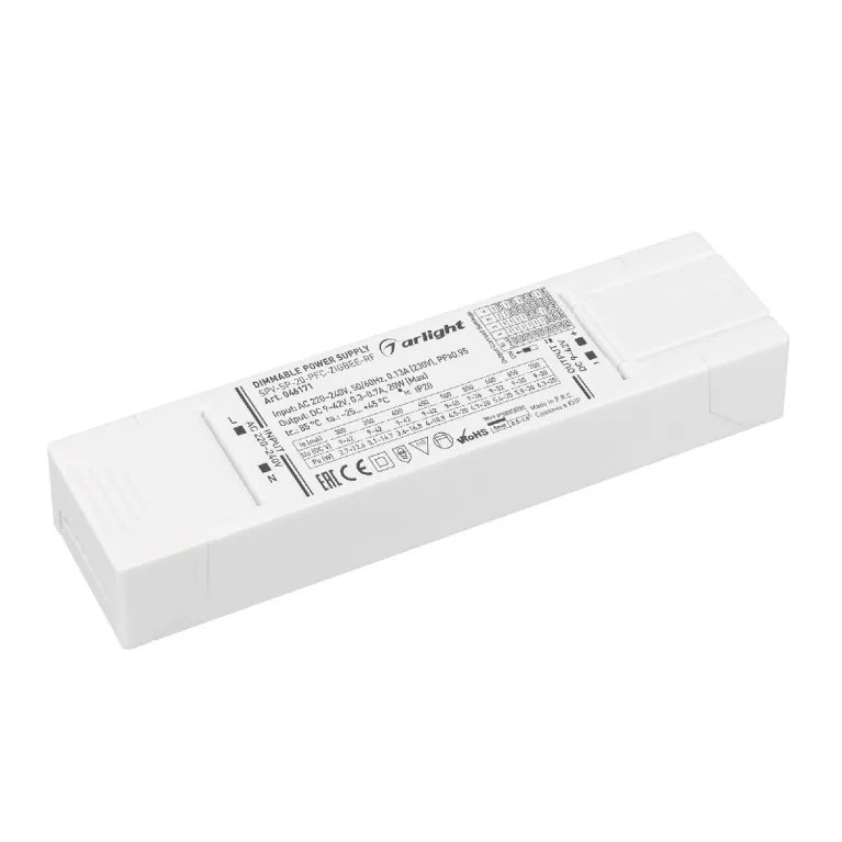 Блок питания Arlight SPV-SP-20-PFC-ZIGBEE-RF (20W, 9-42V, 0.3-0.7A, 2.4GHz) 046171 в Нижнем Новгороде
