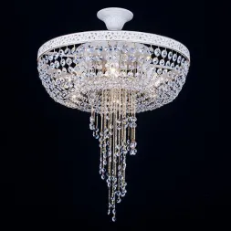 Потолочная люстра Eurosvet 3647/6 белый с золотом/прозрачный хрусталь Strotskis