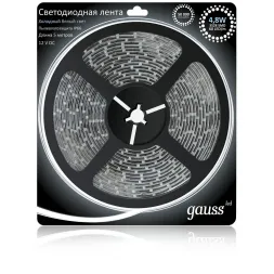 Светодиодная влагозащищенная лента Gauss 4,8W/m 60LED/m 2835SMD холодный белый 5M EB311000305