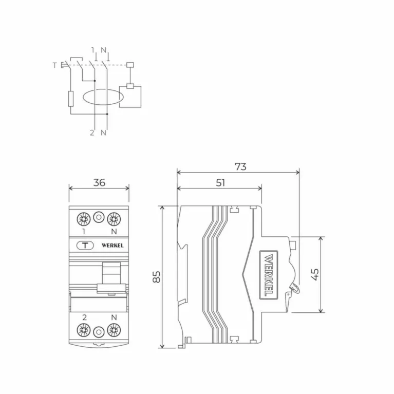 Устройство защитного отключения Werkel 1P+N 63A 30mА АС 6kА W912P636 4690389193125 в Нижнем Новгороде