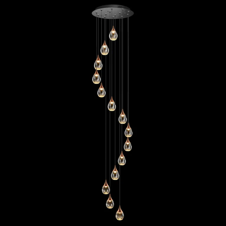 Каскадная люстра Delight Collection Stilla MD24001004-14A copper/clear в Нижнем Новгороде