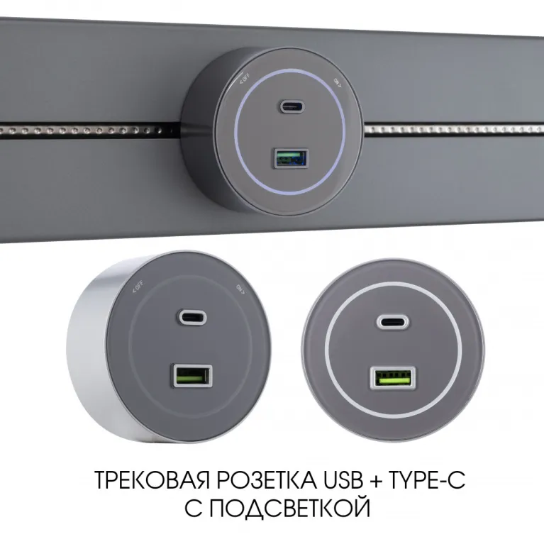 Трековая розетка Arte Milano Am-track-sockets-39 399732TS/USB-Type-C Grey в Нижнем Новгороде