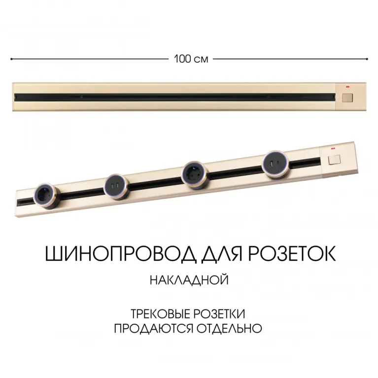 Накладной шинопровод с выключателем Arte Milano Am-track-sockets 385201TOB/100 Gold в Нижнем Новгороде