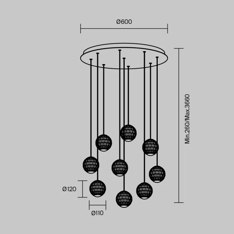 Каскадная люстра Maytoni Sapphire MOD293PL-L56BS3K в Нижнем Новгороде