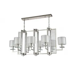 Подвесная люстра Crystal Lux NICOLAS SP8 L1000 NICKEL/WHITE