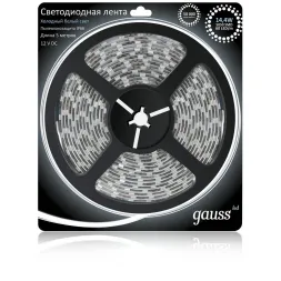 Светодиодная влагозащищенная лента Gauss 14,4W/m 60LED/m 5050SMD холодный белый 5M 311000314