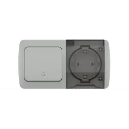 Выключатель + розетка с заземлением ELBI Eva 554-011500-925