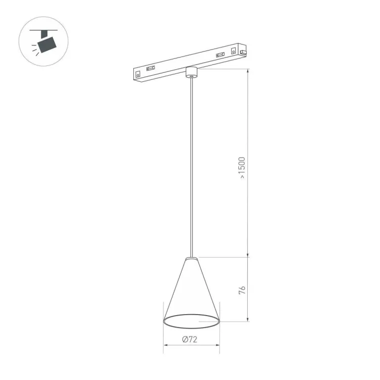 Трековый светодиодный светильник Arlight Mag-Orient-Cone-Hang-7W Day4000 036391 в Нижнем Новгороде