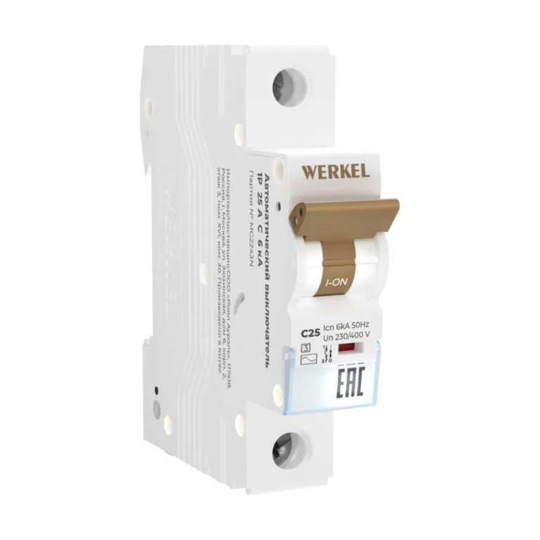 Автоматический выключатель Werkel 1P 25А C 6кА W901P256 4690389192616 в Нижнем Новгороде