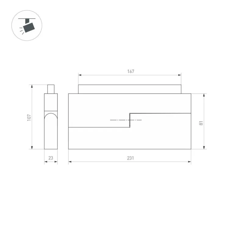 Трековый светодиодный светильник Arlight Mag-Orient-Flat-Fold-S230-12W Warm3000 035859(1) в Нижнем Новгороде