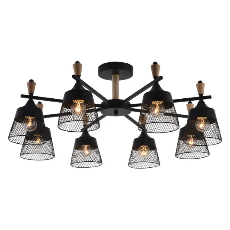 Люстра на штанге Seven Fires Olban SF3389/8C-BK-WD в Нижнем Новгороде