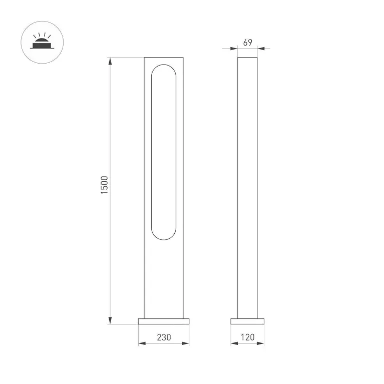 Уличный светодиодный светильник Arlight LGD-Muse-Boll-H1500-18W Warm3000 035395 в Нижнем Новгороде