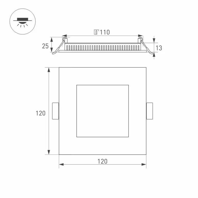 Встраиваемый светодиодный светильник Arlight DL-120x120M-9W Warm White 020127 в Нижнем Новгороде