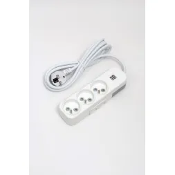 Удлинитель 3вх с защитными шторками USB UPS ELBI Myra 527-010203-316