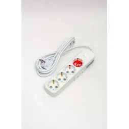 Удлинитель с/з 4вх с защитными шторками с включателем ELBI Myra 527-010203-412