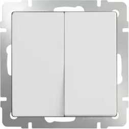 Выключатель двухклавишный белый WL01-SW-2G 4690389045554