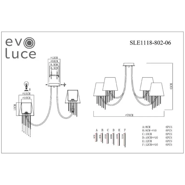 Потолочная люстра Evoluce Alluria SLE1118-802-06 в Нижнем Новгороде