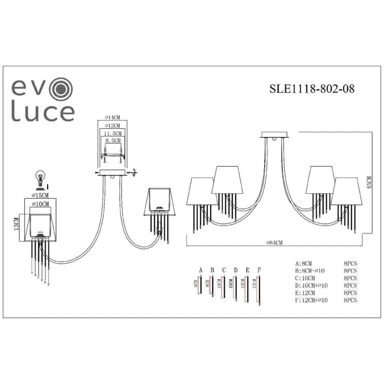 Потолочная люстра Evoluce Alluria SLE1118-802-08 в Нижнем Новгороде