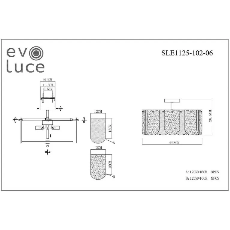 Потолочная люстра Evoluce Erzo SLE1125-102-06 в Нижнем Новгороде