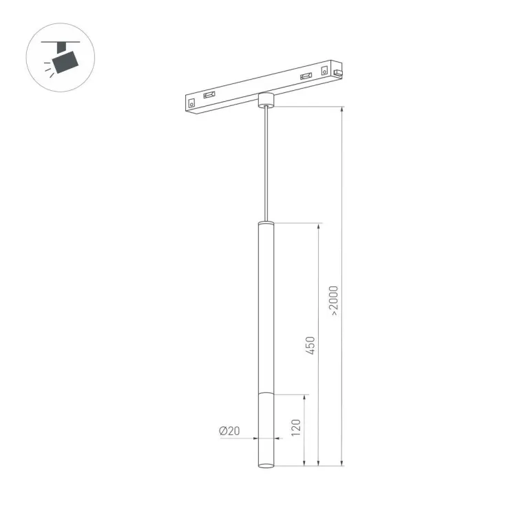 Трековый светодиодный светильник Arlight Mag-Orient-Stick-Hang-5W Warm3000 037038 в Нижнем Новгороде