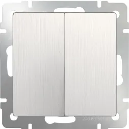 Выключатель двухклавишный перламутровый рифленый WL13-SW-2G 4690389124419