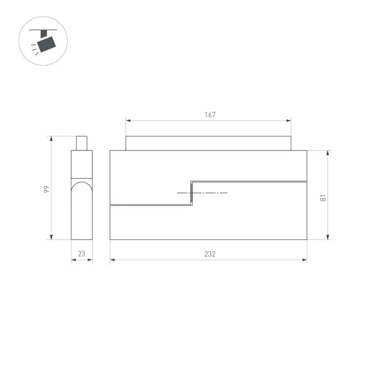 Трековый светодиодный светильник для магнитного шинопровода Arlight MAG-ORIENT-FLAT-FOLD-S230-12W Wa в Нижнем Новгороде
