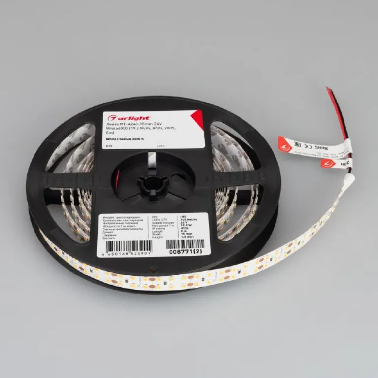 Светодиодная лента Arlight RT-A240-15mm 24V White6000 (19.2 W/m, IP20, 2835, 5m) 008771(2) в Нижнем Новгороде