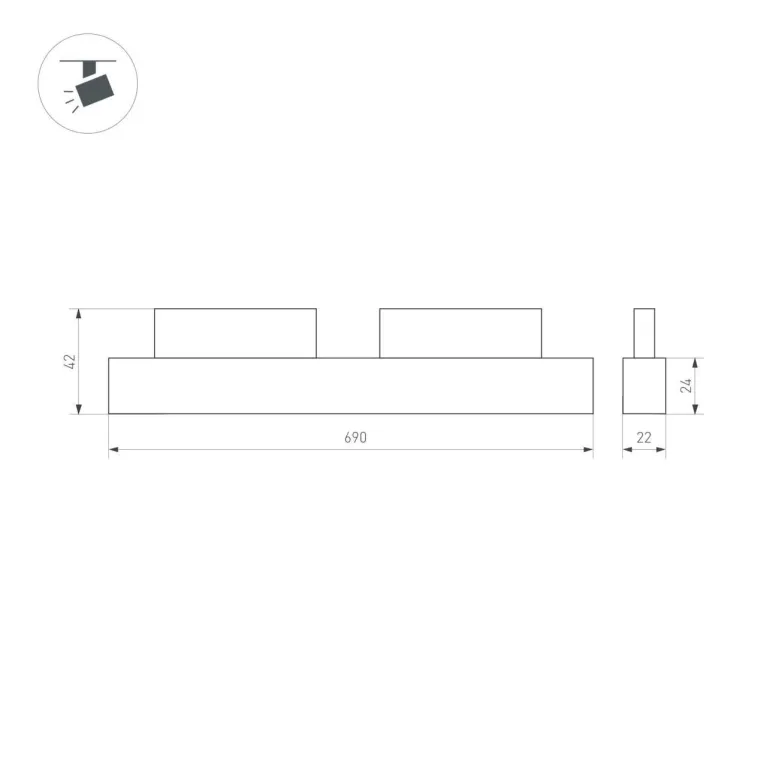 Трековый светодиодный светильник для магнитного шинопровода Arlight MAG-ORIENT-FLAT-L690-24W Warm300 в Нижнем Новгороде