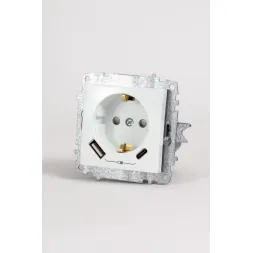 Розетка с/з зарядка (Type C+USB) ELBI Zena Vega 609-015600-334
