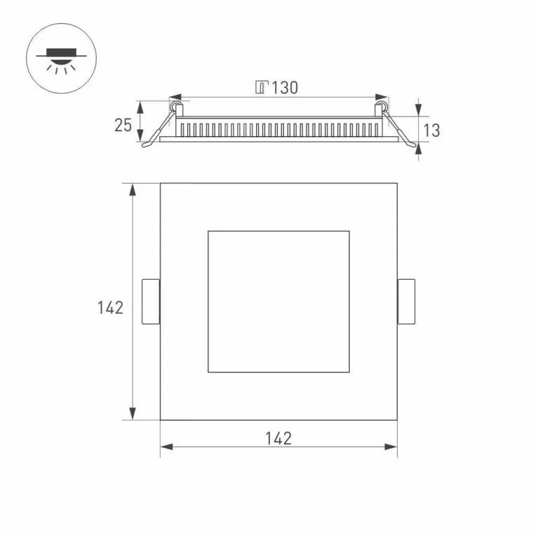 Встраиваемый светодиодный светильник Arlight DL-142x142M-13W Warm White 020130 в Нижнем Новгороде