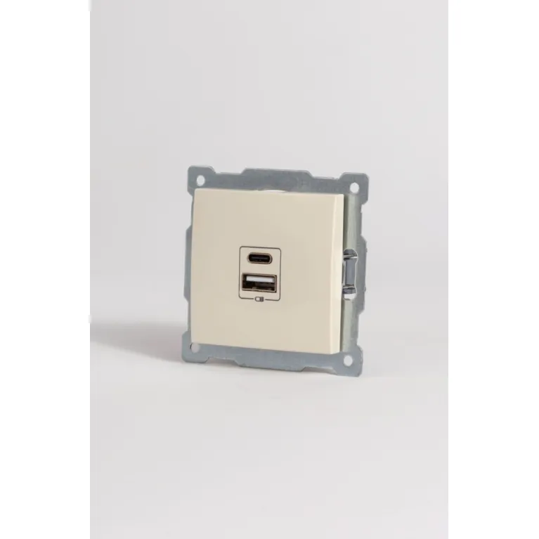 Розетка с двумя разъемами USB + Tupe C+A ELBI Zena Vega 609-010300-335 в Нижнем Новгороде