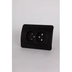 Розетка двухместная с защитными шторками ELBI Jazz 508-014800-918