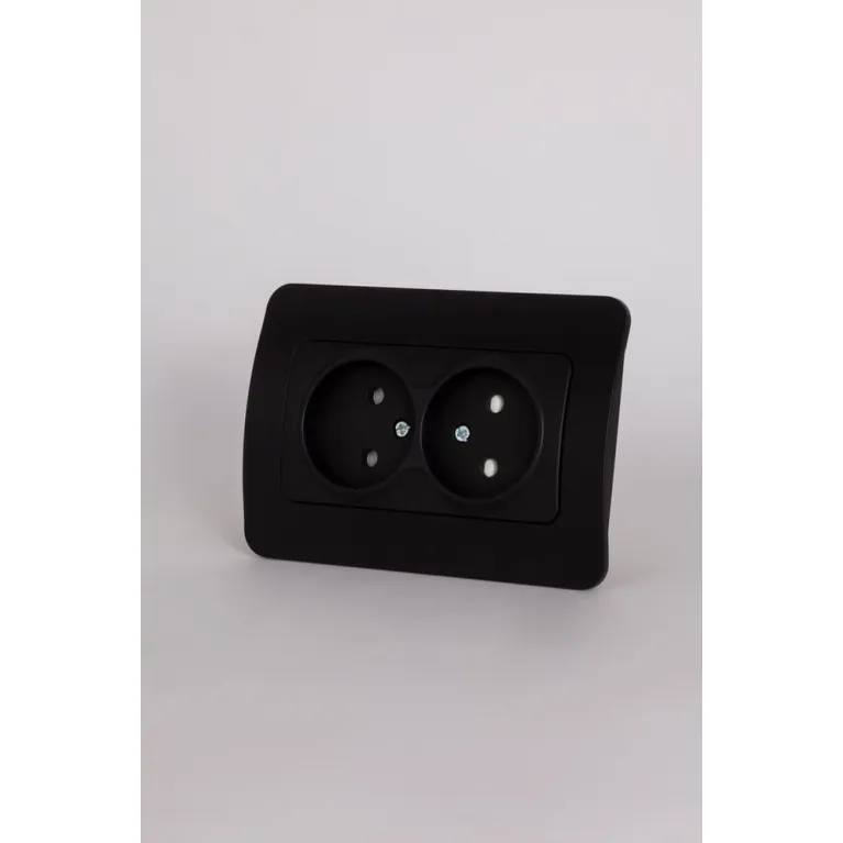 Розетка двухместная с защитными шторками ELBI Jazz 508-014800-918 в Нижнем Новгороде
