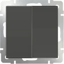 Выключатель двухклавишный проходной серо-коричневый WL07-SW-2G-2W 4690389054006