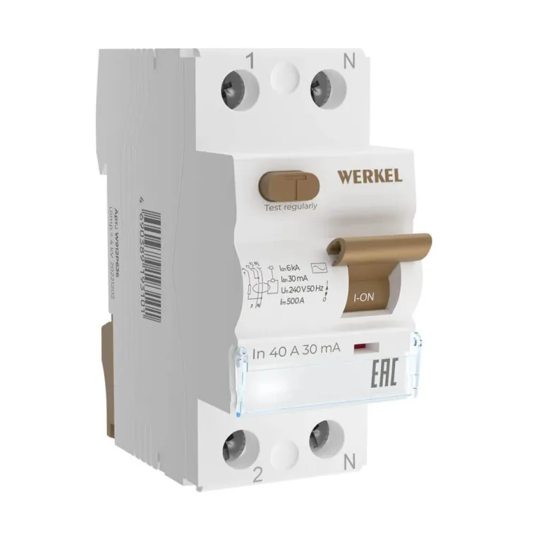 Автоматический выключатель Werkel 1P+N 40 A 30 mА АС 6 kА W912P406 4690389193101 в Нижнем Новгороде