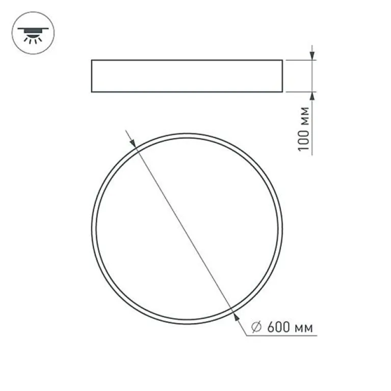 Потолочный светодиодный светильник Arlight SP-Tor-Pill-R600-50W Warm3000 023001(2) в Нижнем Новгороде