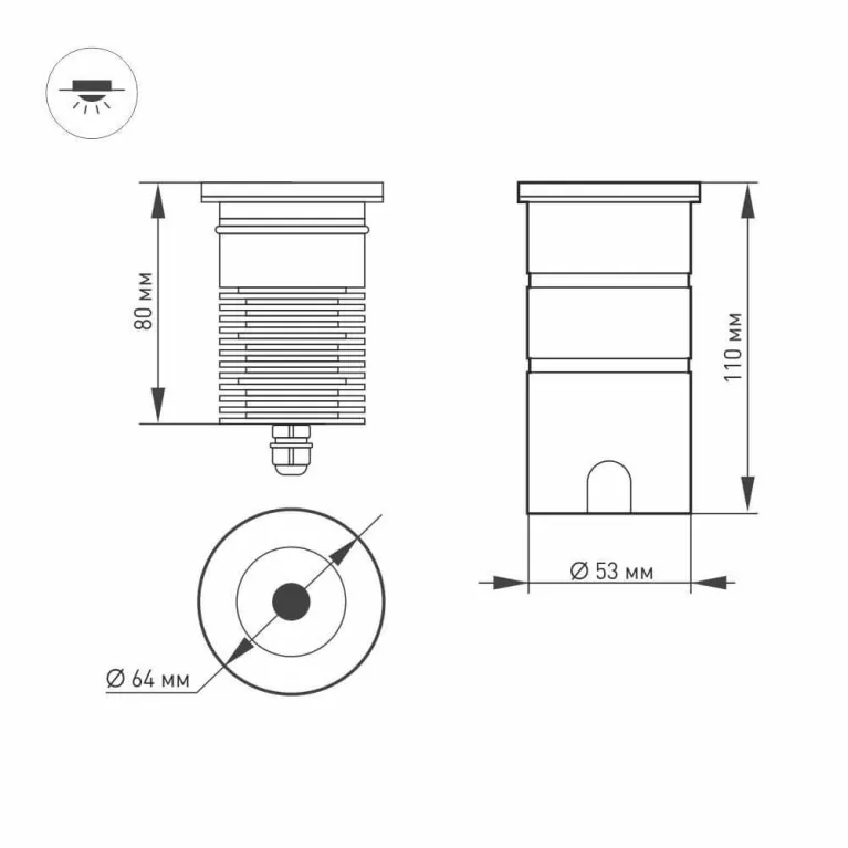 Ландшафтный светодиодный светильник Arlight LTD-Ground-R65-6W Warm3000 026449 в Нижнем Новгороде