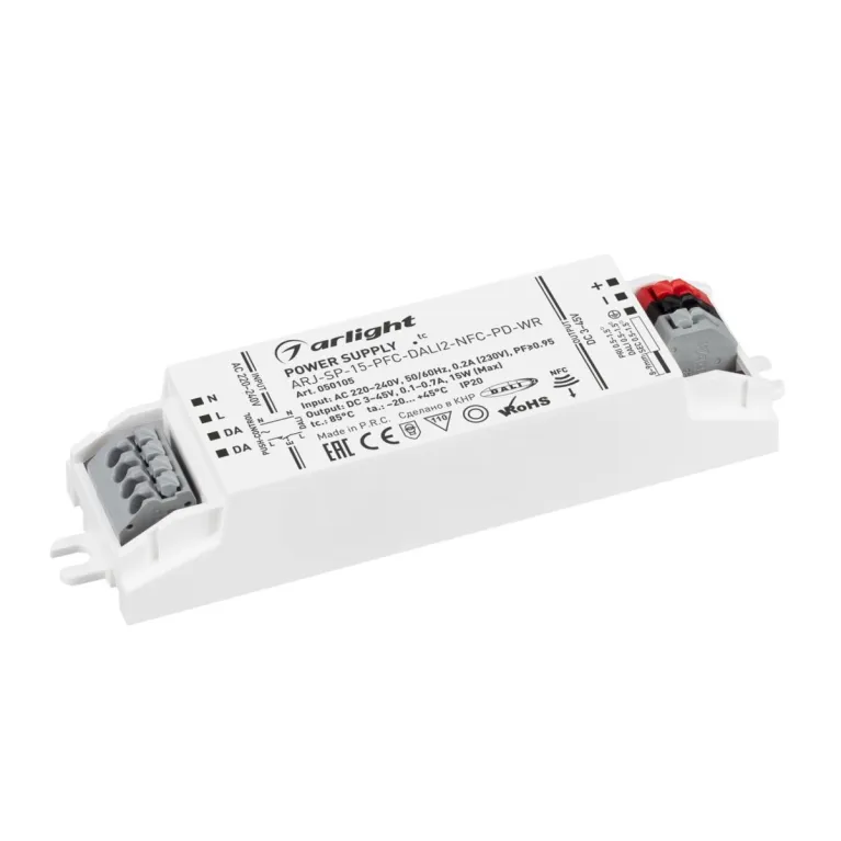 Блок питания Arlight ARJ-SP-15-PFC-DALI2-NFC-PD-WR (15W, 3-45V, 0.1-0.7A) 050105 в Нижнем Новгороде