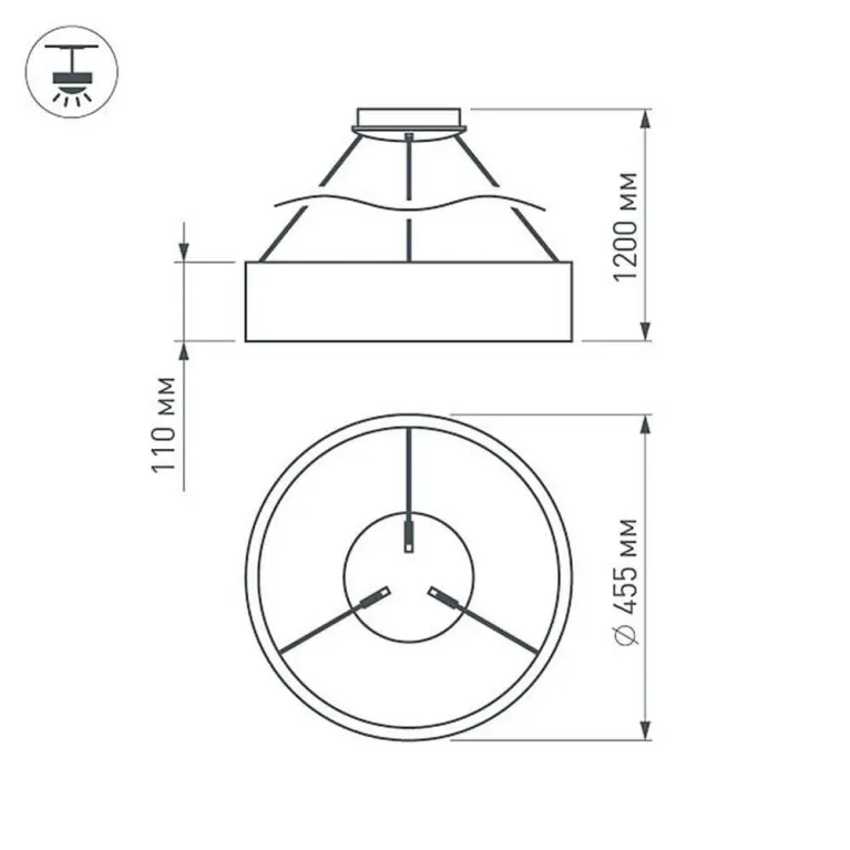 Подвесной светодиодный светильник Arlight SP-Tor-Ring-Hang-R460-33W Warm3000 022146(1) в Нижнем Новгороде