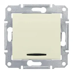 Выключатель кнопочный с синей подсветкой Schneider Electric Sedna 10A 250V SDN1600147