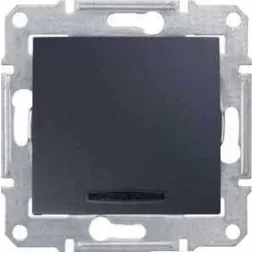 Выключатель кнопочный с синей подсветкой Schneider Electric Sedna 10A 250V SDN1600170