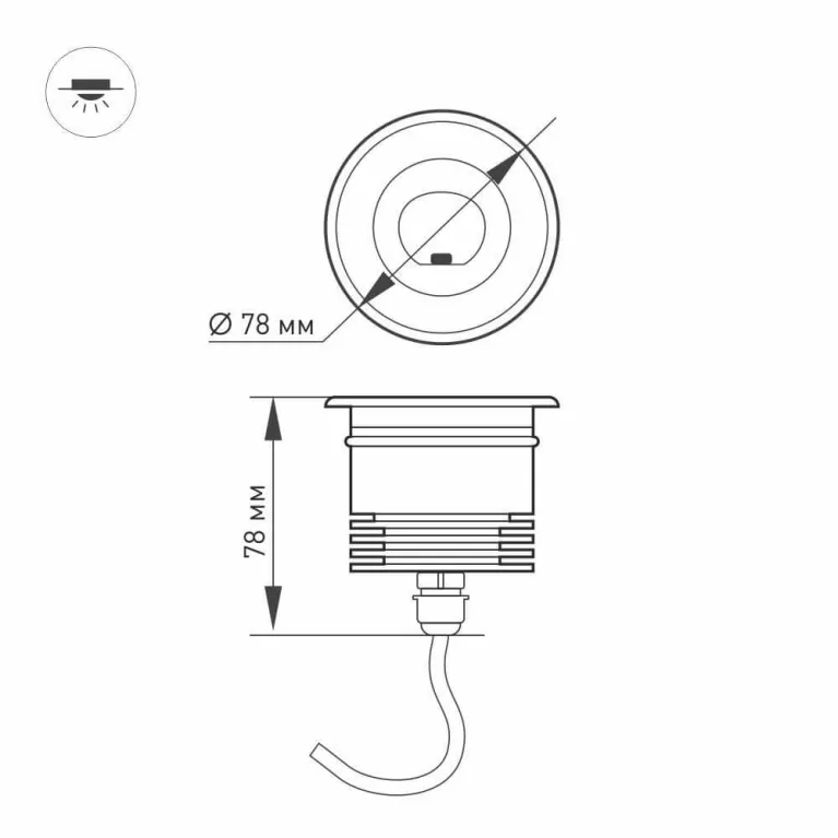 Ландшафтный светодиодный светильник Arlight LTD-Ground-Tilt-R80-9W Warm3000 024950 в Нижнем Новгороде