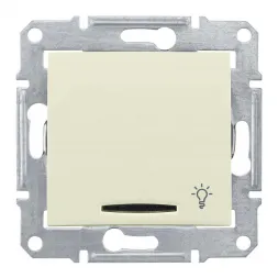 Выключатель кнопочный с синей подсветкой Свет Schneider Electric Sedna 10A 250V SDN1800147
