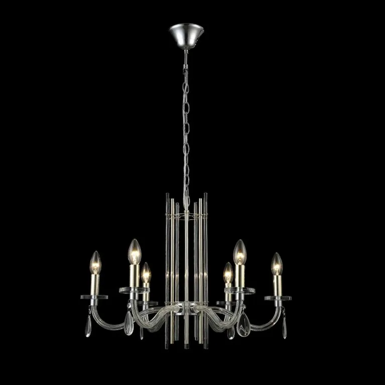 Подвесная люстра Crystal Lux AURELIO SP6 GOLD+CHROME/TRANSPARENT в Нижнем Новгороде