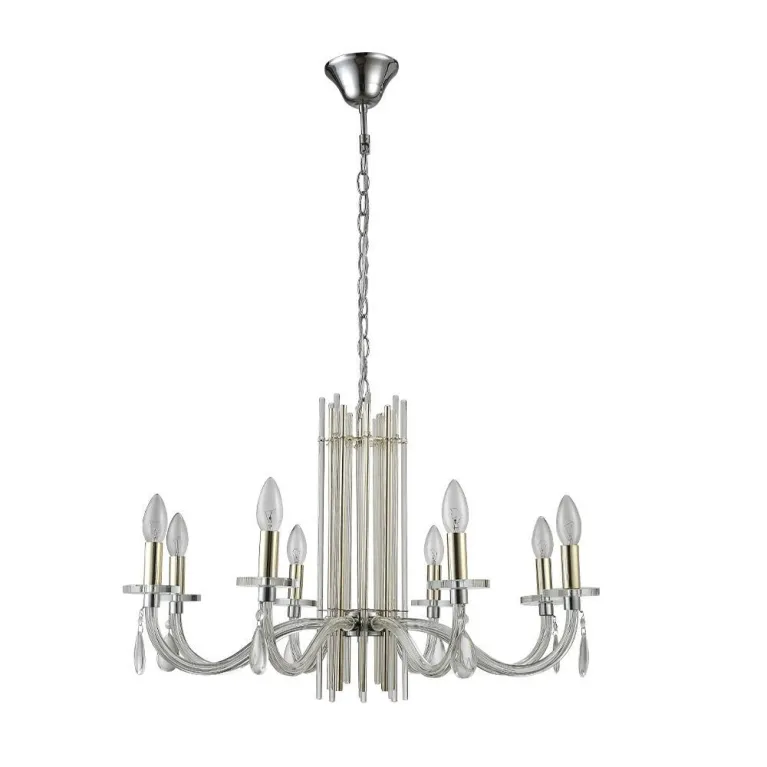 Подвесная люстра Crystal Lux AURELIO SP8 GOLD+CHROME/TRANSPARENT в Нижнем Новгороде