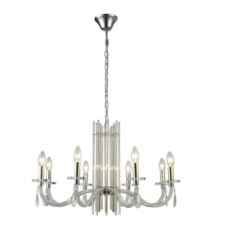 Подвесная люстра Crystal Lux AURELIO SP8 GOLD+CHROME/TRANSPARENT в Нижнем Новгороде