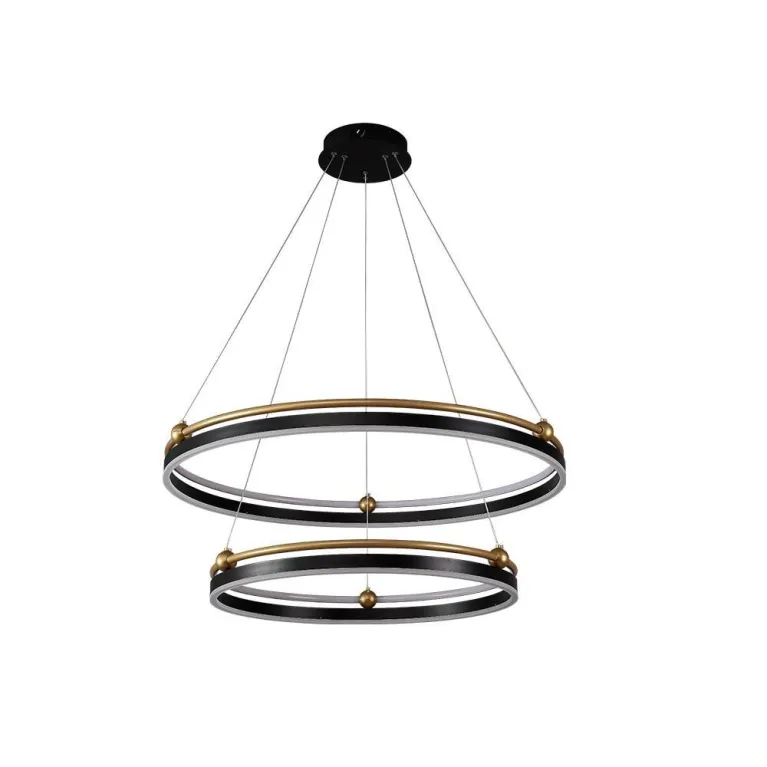 Подвесная люстра Crystal Lux FERNANDO SP123W LED D600+800 BLACK/GOLD в Нижнем Новгороде