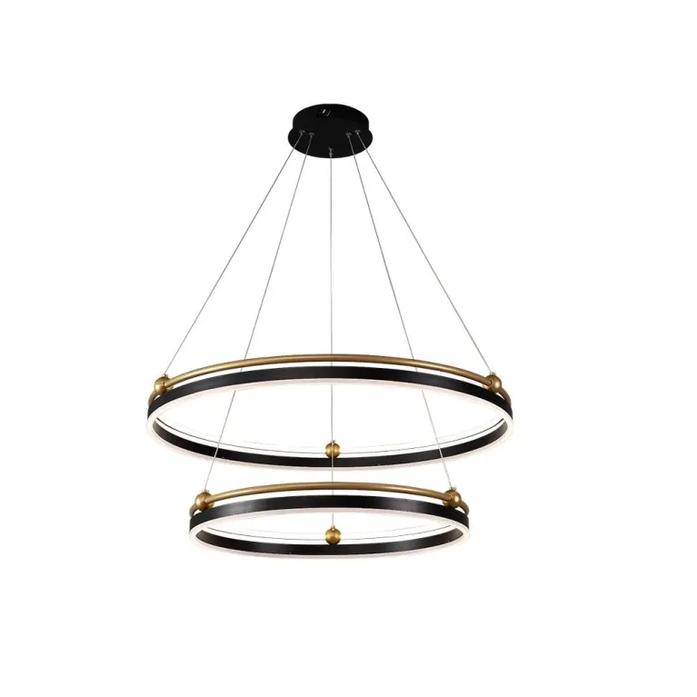 Подвесная люстра Crystal Lux FERNANDO SP123W LED D600+800 BLACK/GOLD в Нижнем Новгороде